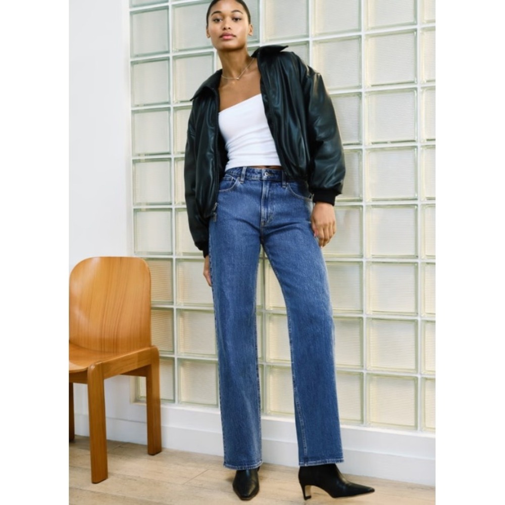 Abercrombie & Fitch Curve Love The 90s Relaxed Jeans Blue High Rise Denim Sz 34